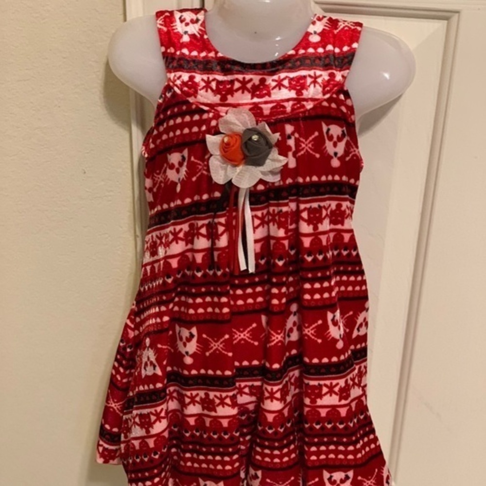 Toddler girl velvet dress size 2-3 years Red